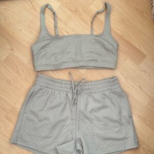 gilly hicks quilted bralette and shorts lounge set